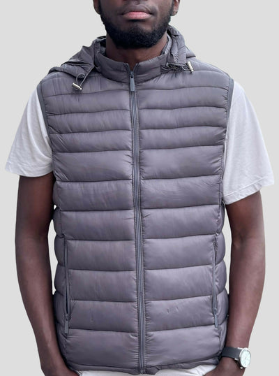 Stylish Brothers Light Puff Half Jacket - Grey - Shopzetu