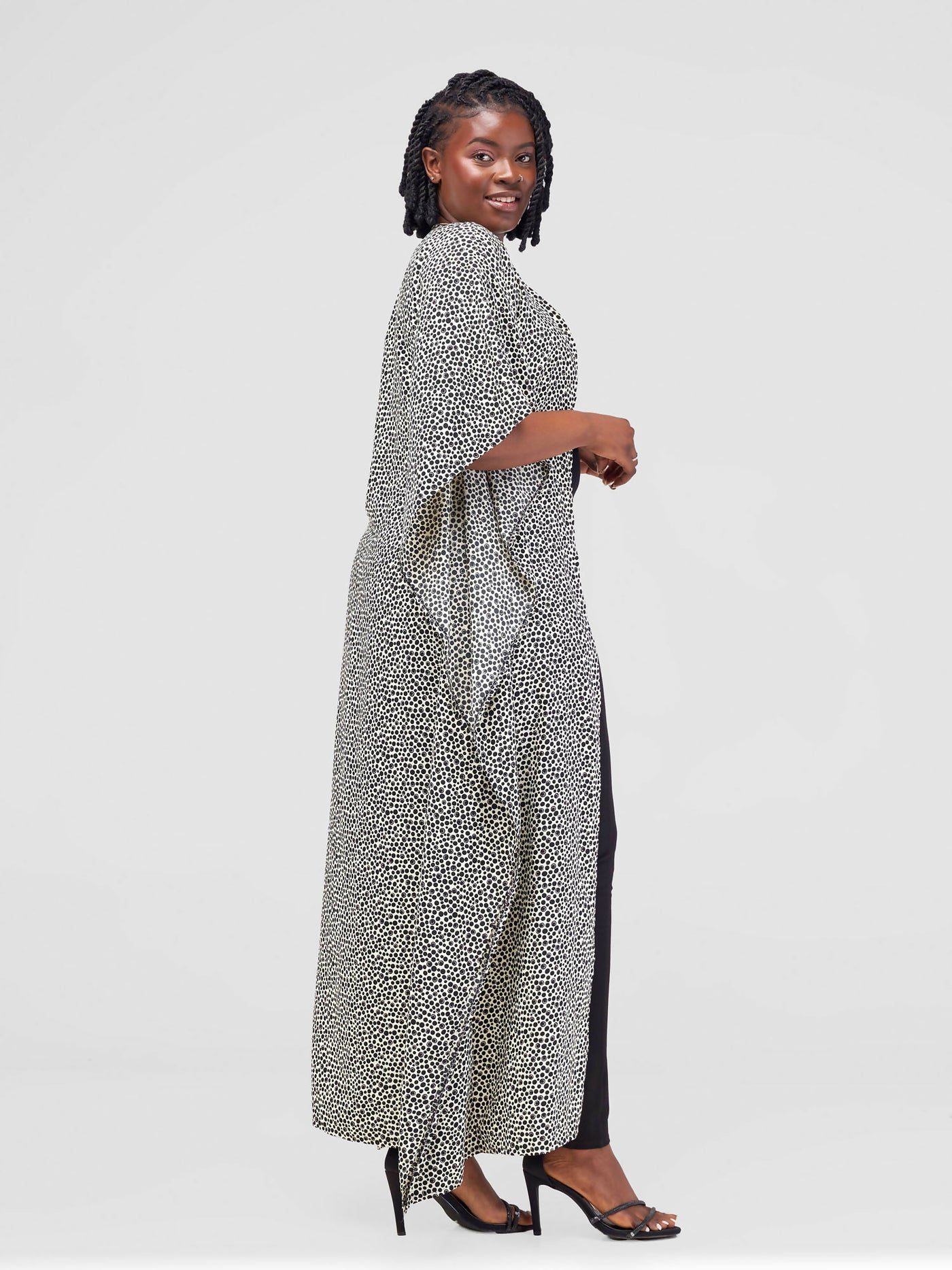 Polka Kimono - Black / White