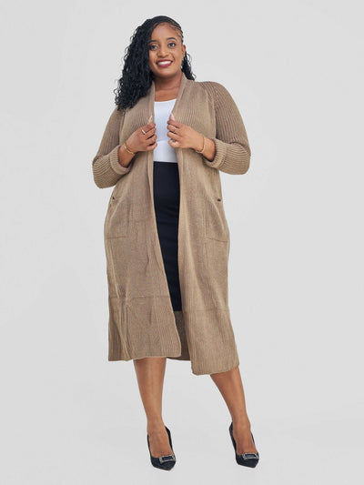 Anel’s Knitwear Midi Kimono - Oak - Shopzetu