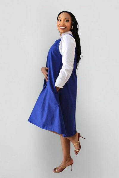 The Fashion Frenzy Zuri Shift Dress - Royal Blue - Shopzetu