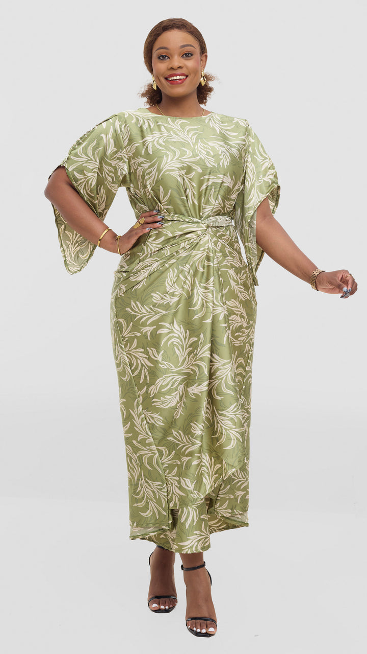 Silk House Collection Elodie Kaftan - Green Abstract