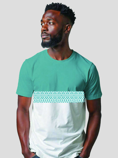 Kitu Kali Block KK Print T-shirt - Teal / White - Shopzetu