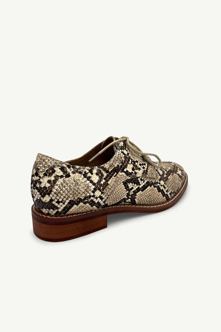 Julz Lionel Brogue - Beige Snake