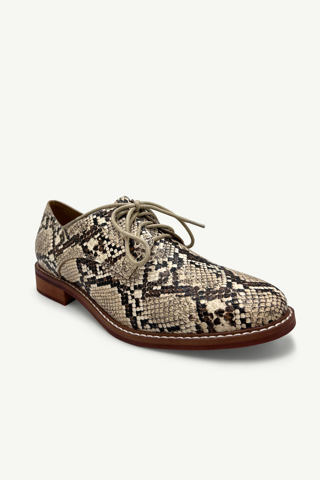 Julz Lionel Brogue - Beige Snake