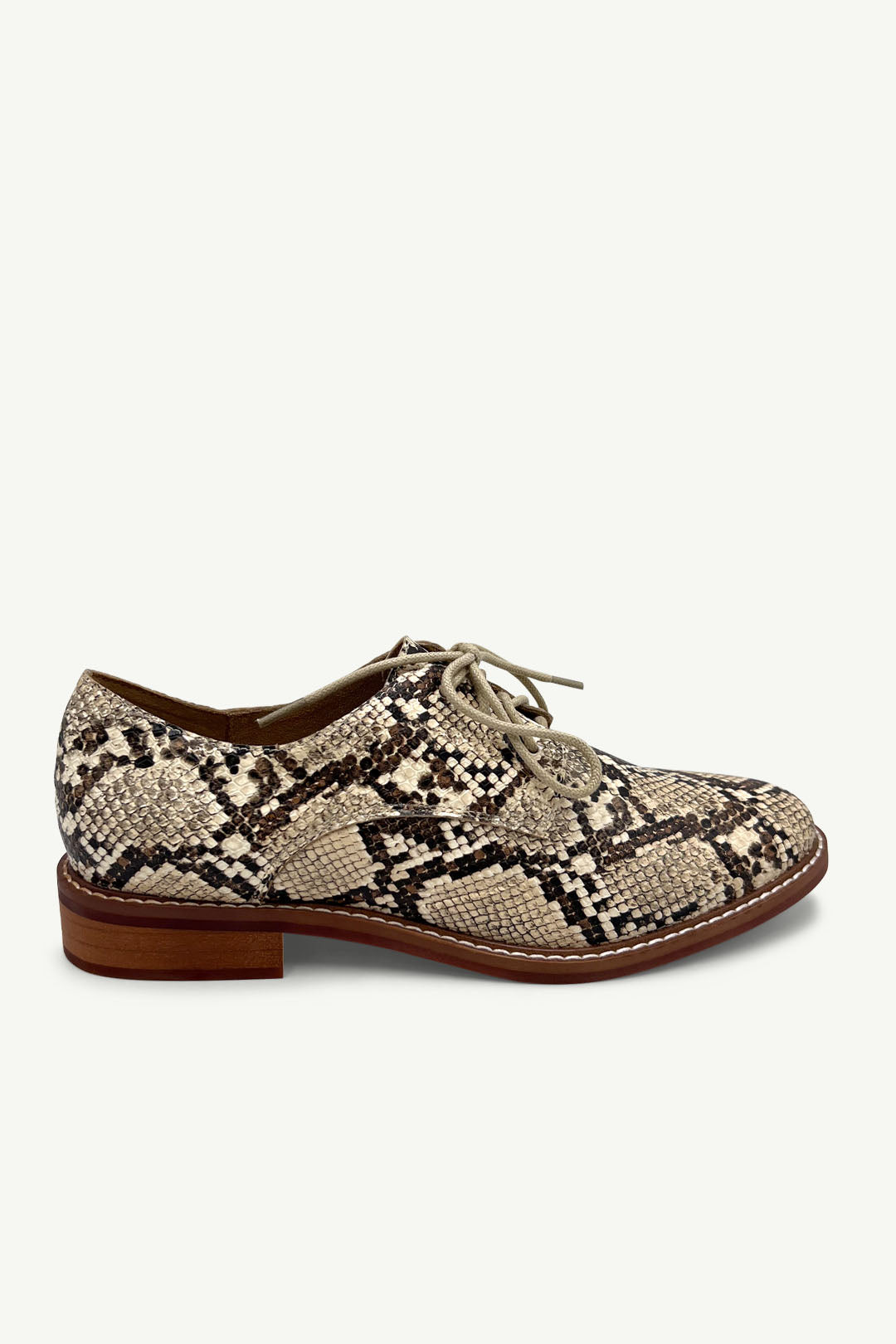 Julz Lionel Brogue - Beige Snake
