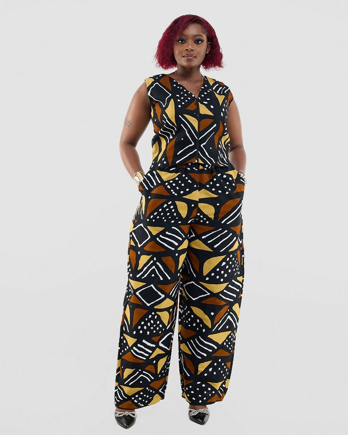 Gravio Fashions Zendaya Vest Top - Ankara - Shopzetu