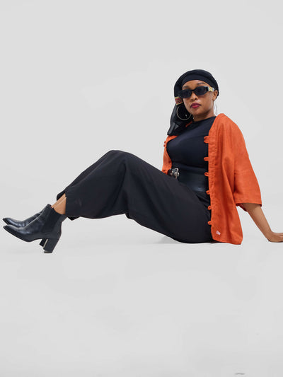 Kalungi Shwari Shirt Top - Burnt Orange - Shopzetu