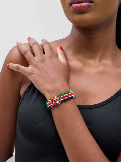 Dianaah J Beaded Bracelets - Red / Green / Black - Shopzetu