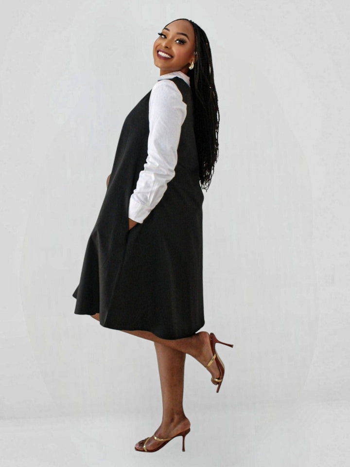 The Fashion Frenzy Zuri Shift Dress - Black - Shopzetu