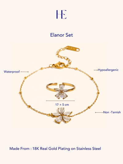 Her Essence Non Tarnish Elanor Set - Gold - Shopzetu