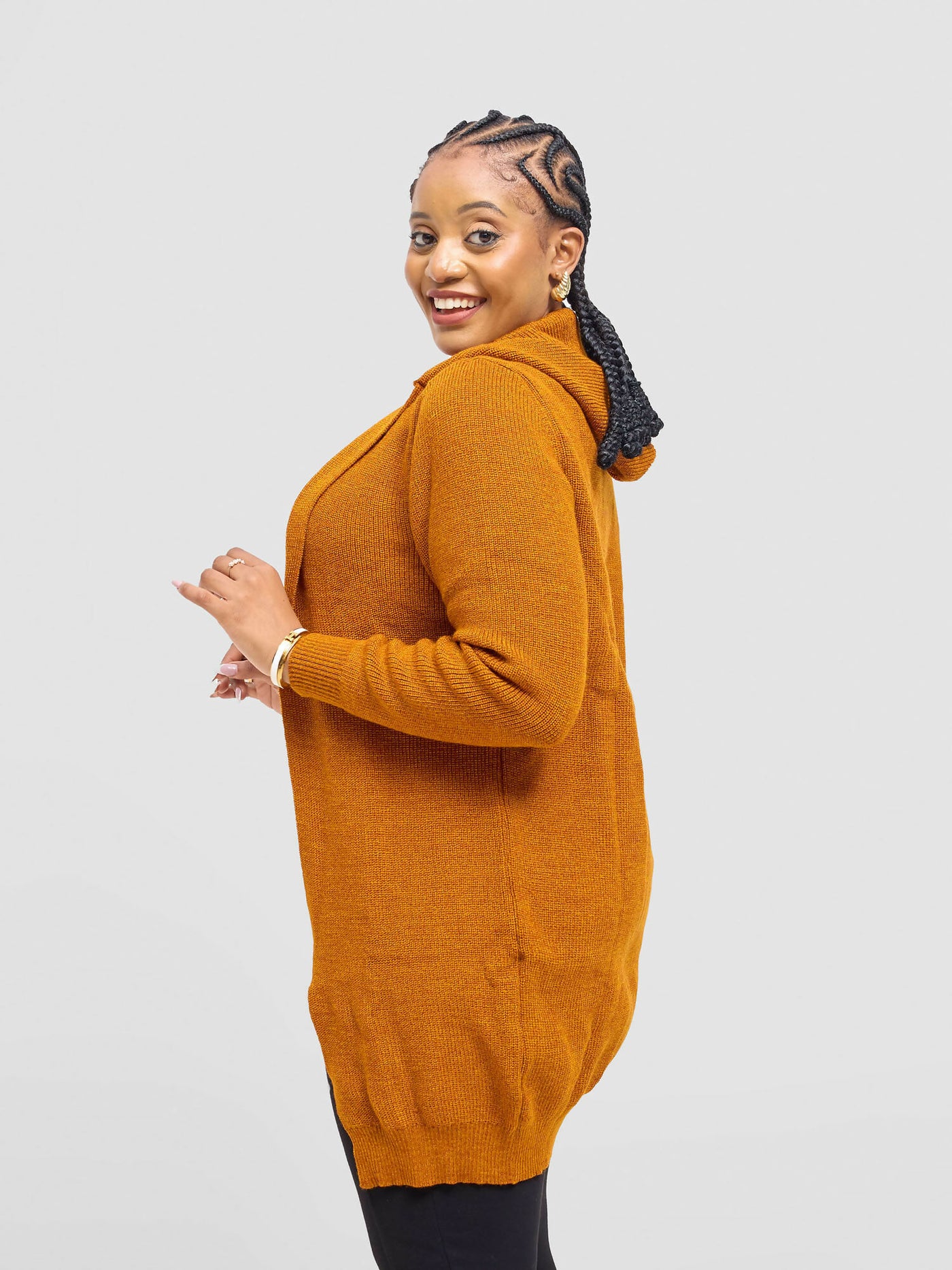 Hooded Sweater - Rust - Shopzetu