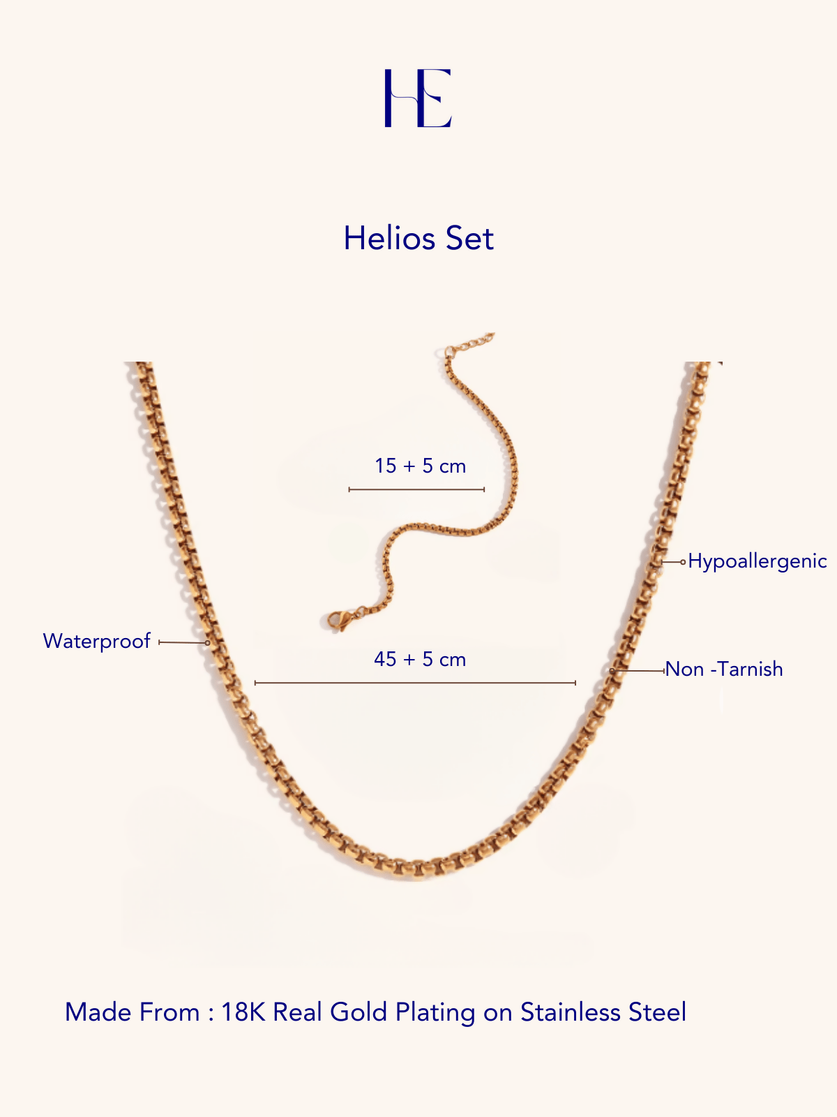 Her Essence Helios Unisex Necklace - Gold - Shopzetu
