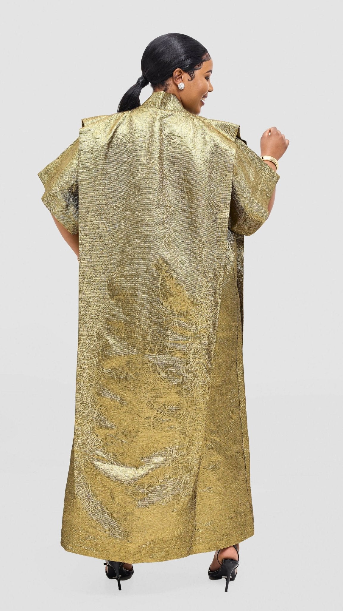 V - LUX Open Kaftan Kimono - Gold - Shopzetu