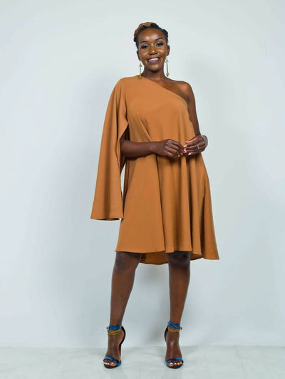 African Yuva Wanita Dress - Caramel - Shopzetu