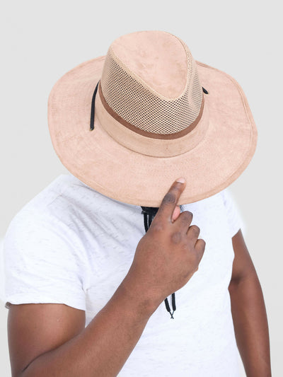 Accessorize With Style Suede Vent Hat - Beige - Shopzetu