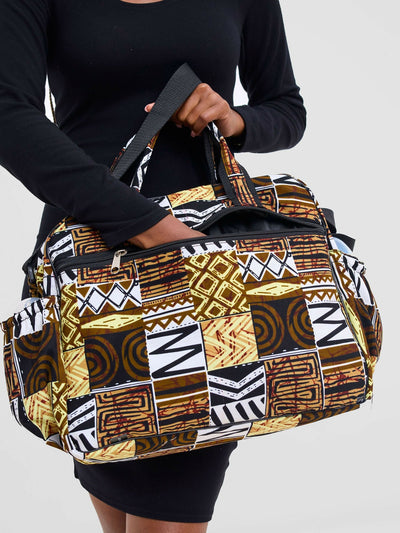 Ankara Artifacts Tolu 2.0 Diaper Bag - Brown - Shopzetu