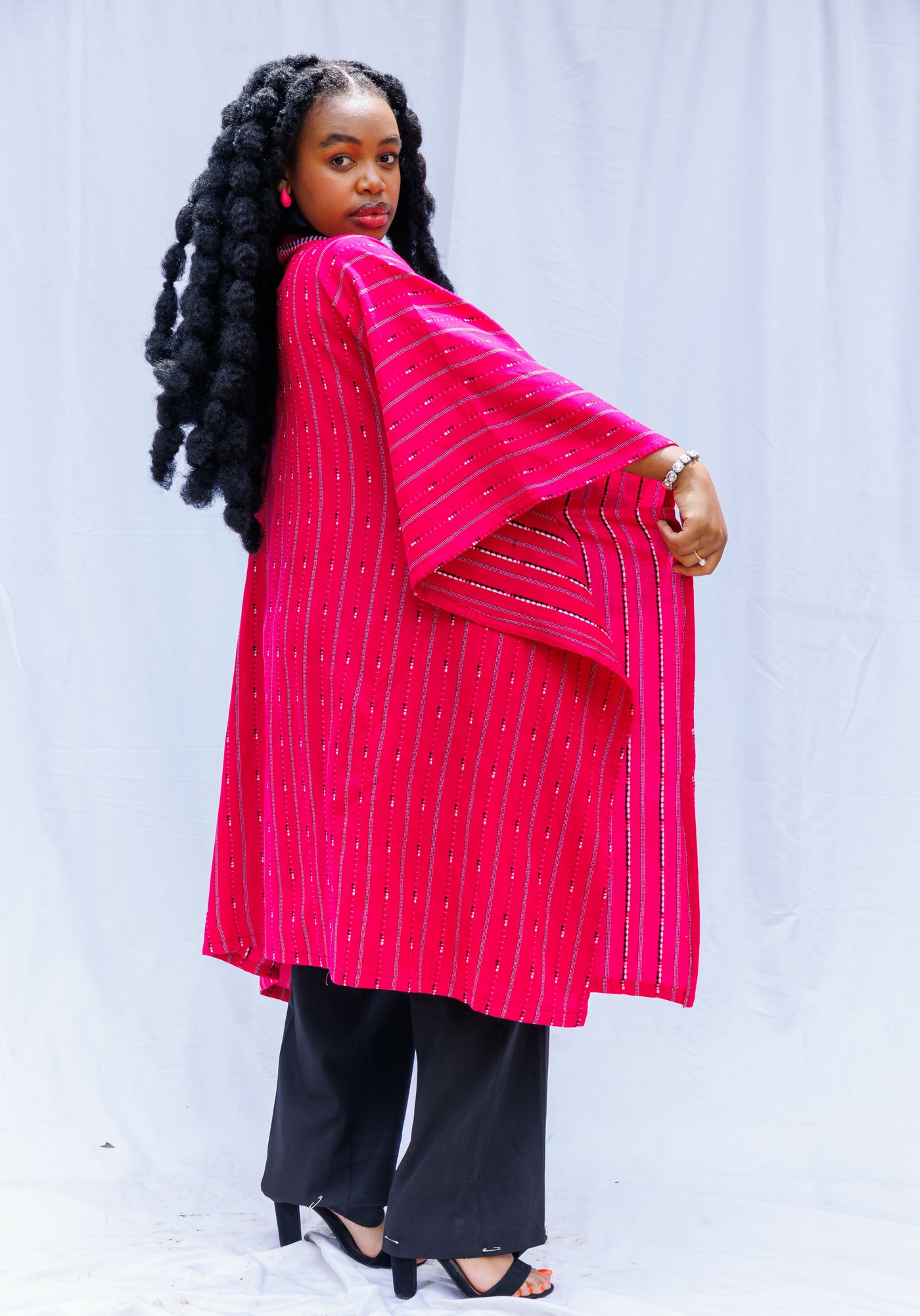 Liquid Lemn Jasiri With Pocket Kimono - Pink