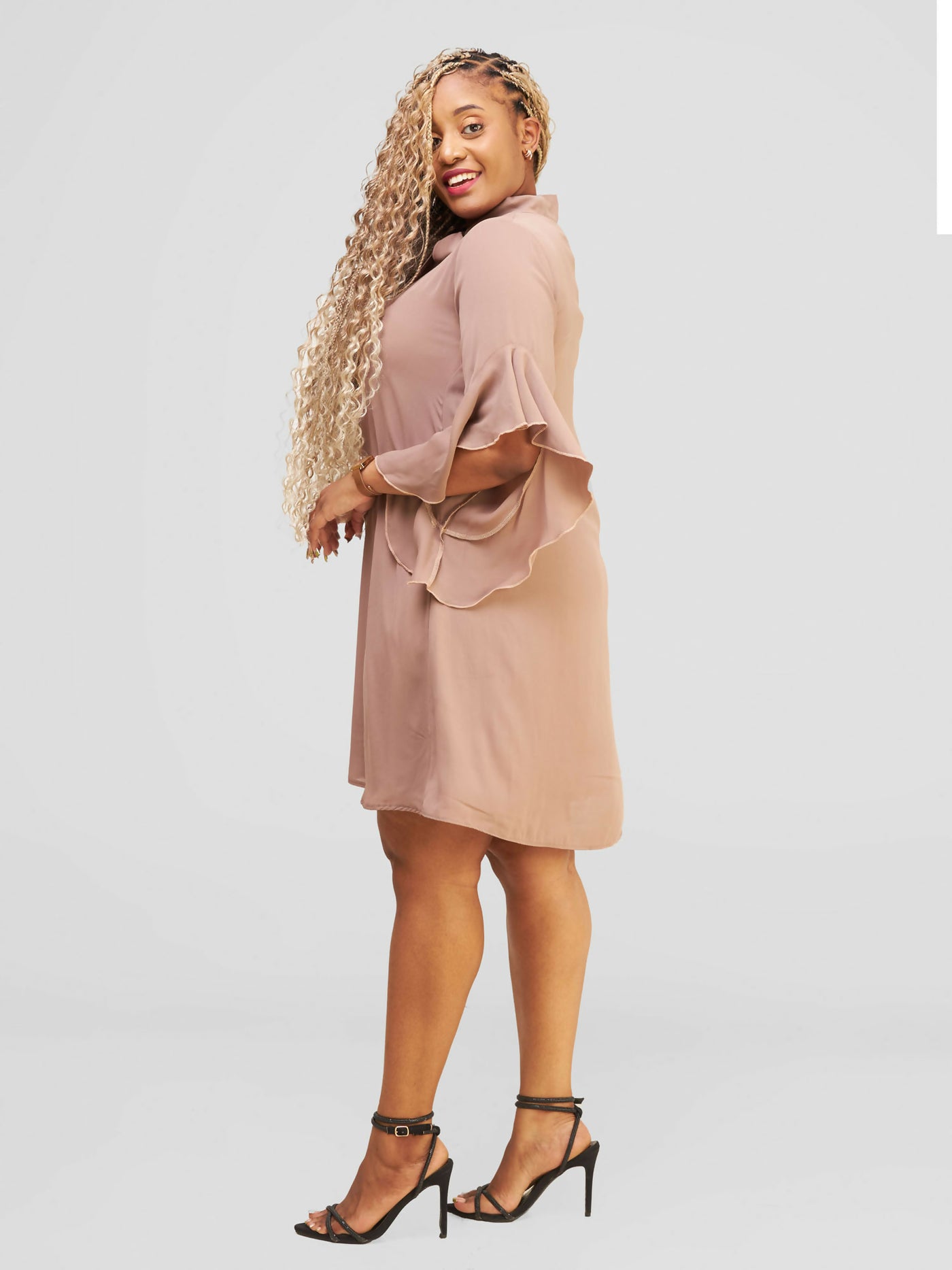 Salok Havilah Wear Moyuka Shift Dress - Beige - Shopzetu