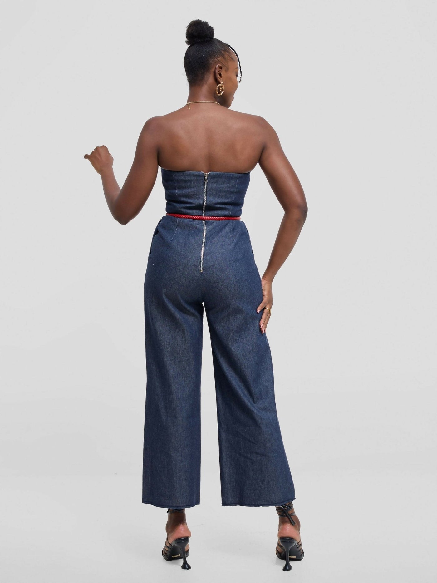 The Textile Loft Corset Jumpsuit - Navy Blue - Shopzetu