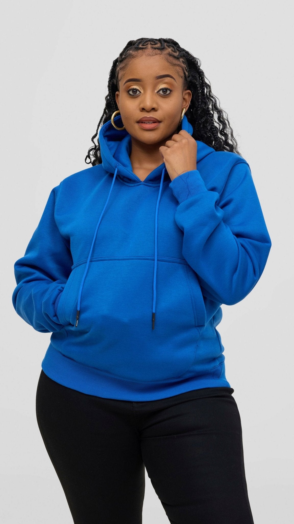 Timyt Urban Wear Aura Double Layerd Hoodie - Royal Blue - Shopzetu