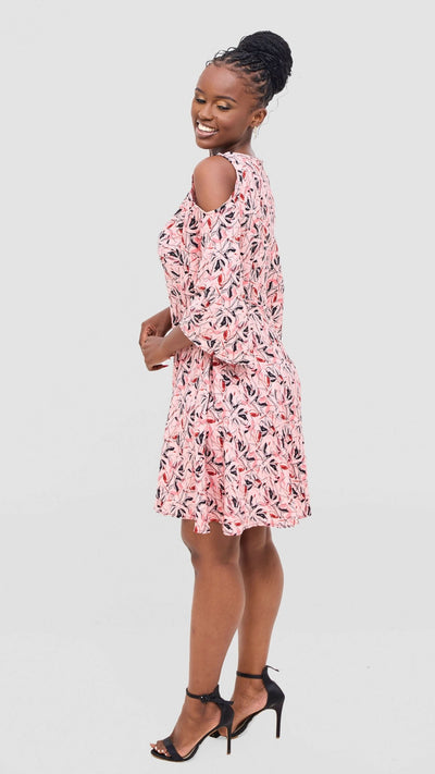 Rimyel Limited Skater Dress - Pink Print - Shopzetu
