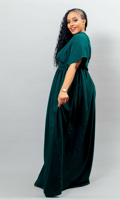 African Yuva Meadow Infinity Dress - Emerald Green - Shopzetu