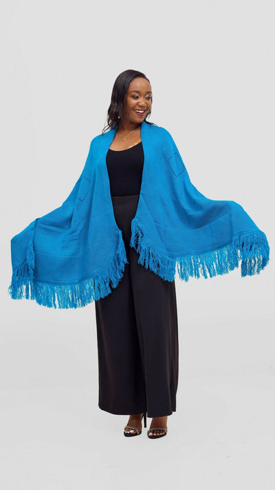 Anel's Diamond Poncho - Blue - Shopzetu