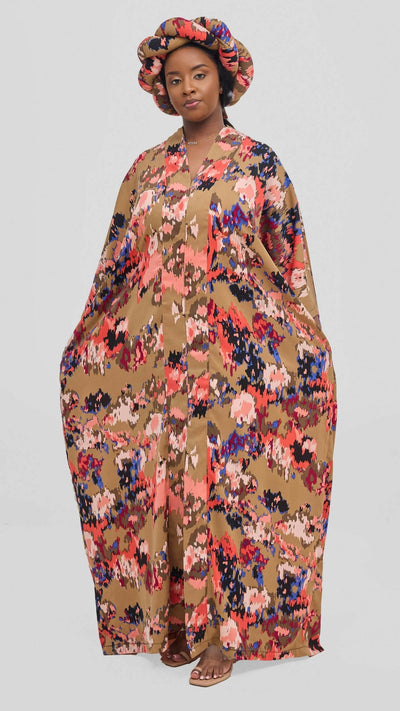 Hats And More Boho Charm Dress & Matching Headwrap – Floral - Shopzetu