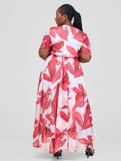 Kakiba Collections Faith Maxi Dress - Red / White - Shopzetu