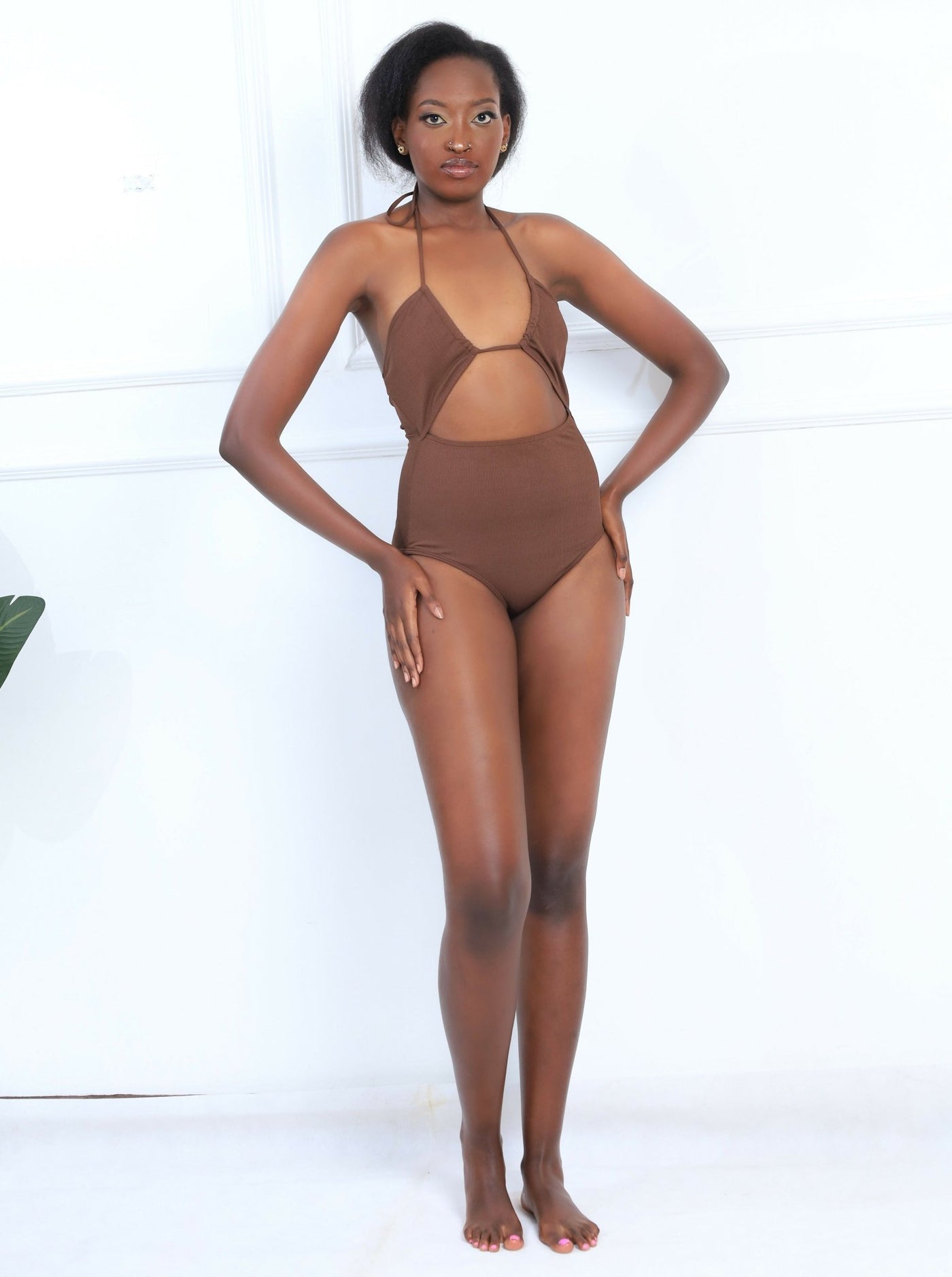 Shells Attic Swimwear Suit Monokini - Brown - Shopzetu
