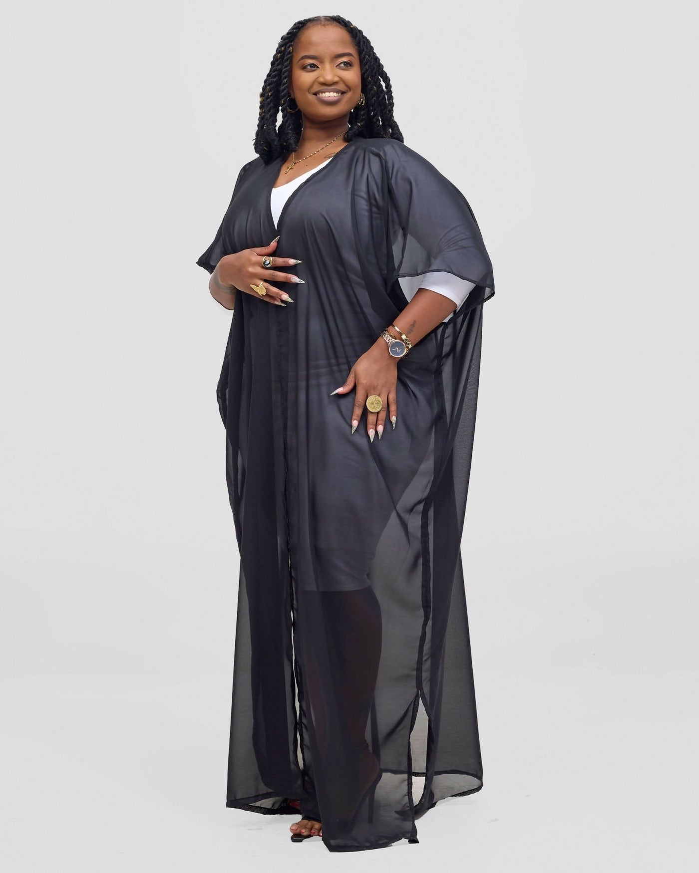 Poised Kimono - Black - Shopzetu
