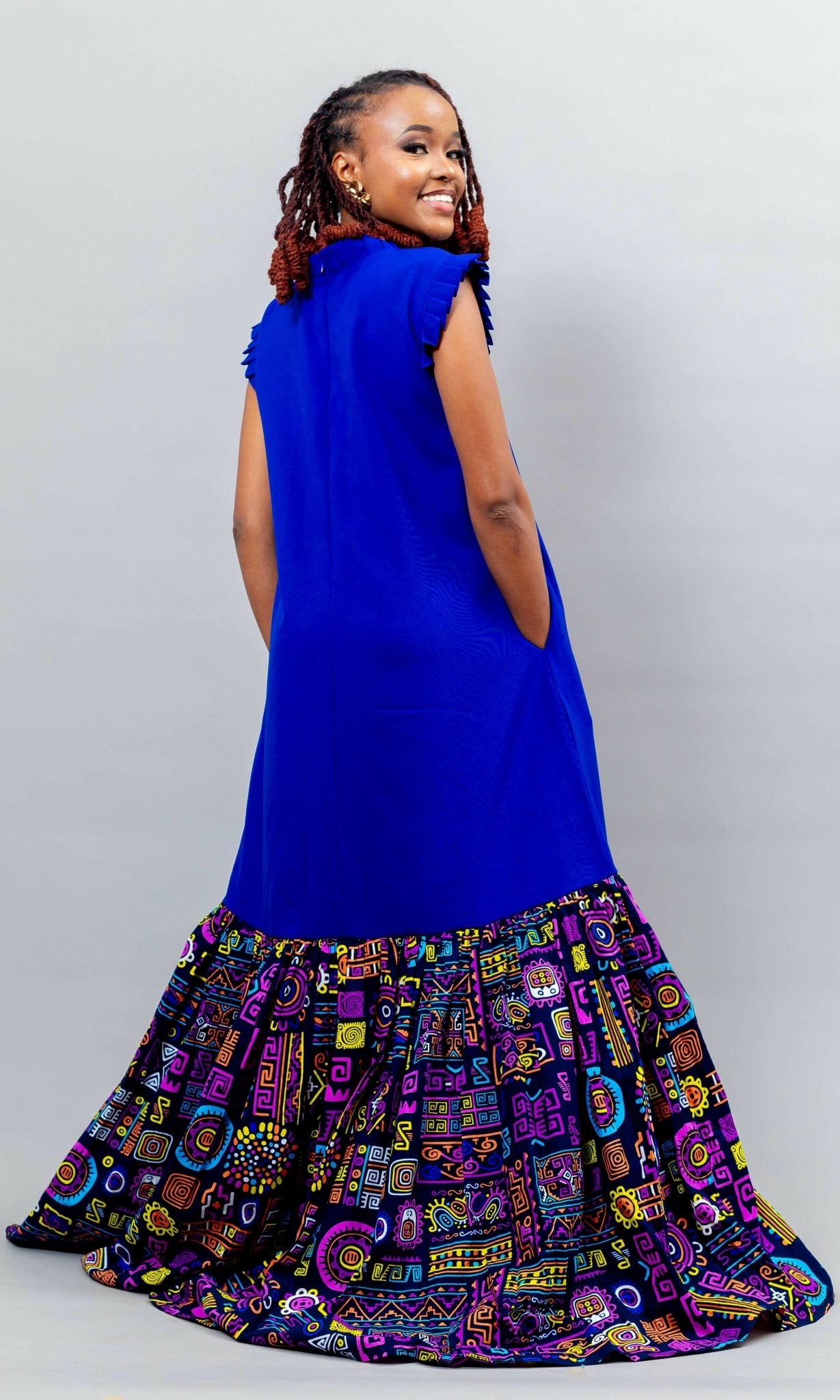 Afriwia Jacaranda Dress - Blue - Shopzetu
