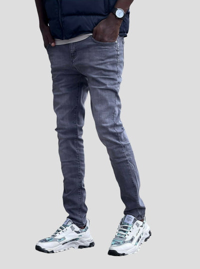 Stylish Brothers Slim Fit Denim Jean - Grey - Shopzetu