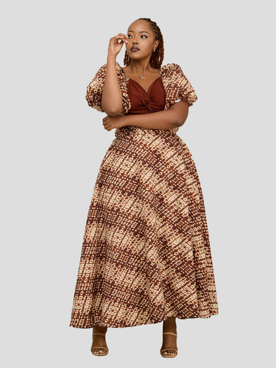 Plainchic Angie Midaxi Dress – Brown Print - Shopzetu