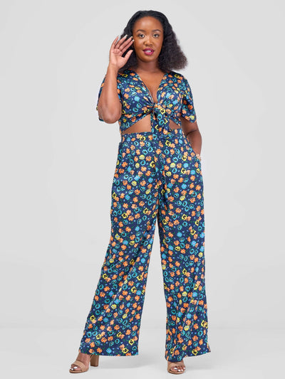 Kakiba Collections Lisa Pallazo Set - Blue - Shopzetu