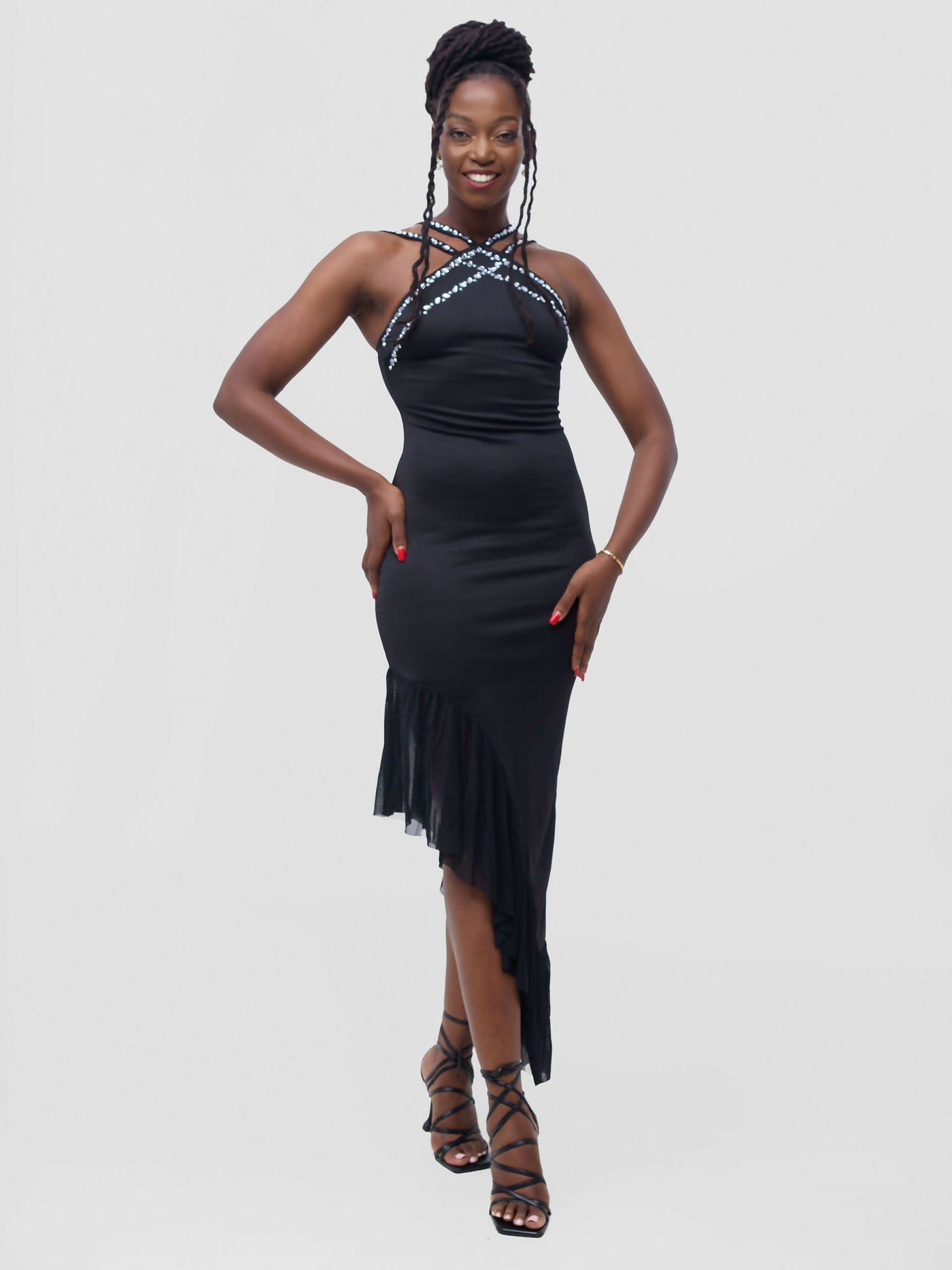 Stylish Sisters Evening Dress - Black - Shopzetu