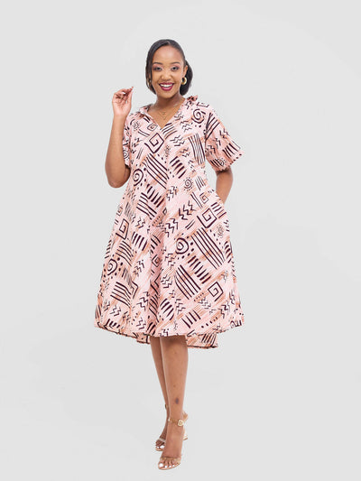 Prettygline Asumbi Shirt Dress - Pink - Shopzetu