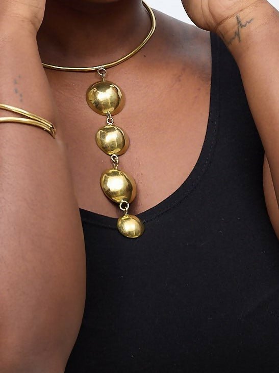 Purely Brass Taraji Choker - Brass - Shopzetu
