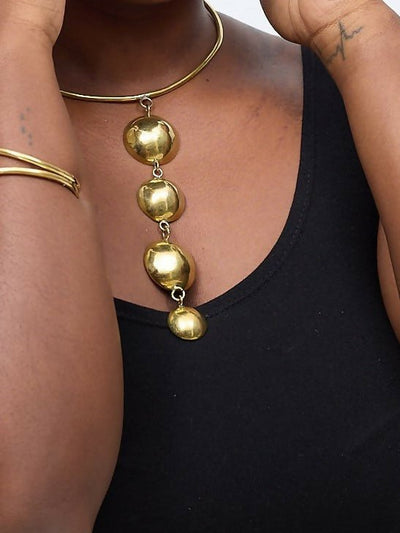 Purely Brass Taraji Choker - Brass - Shopzetu