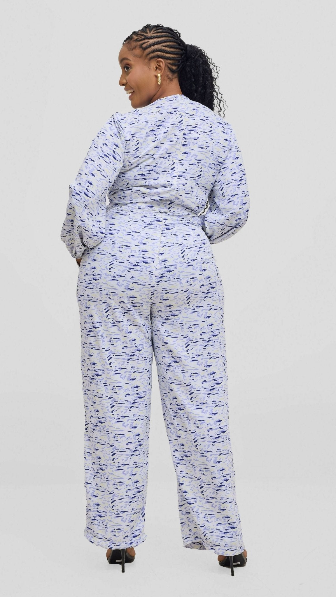 Lizola Aliyah Jumpsuit - Blue / Cream - Shopzetu