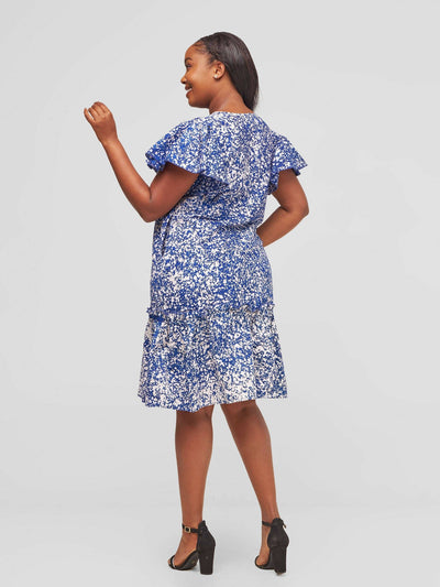The Fashion Frenzy Prints Dotted Shift Dress - Blue - Shopzetu