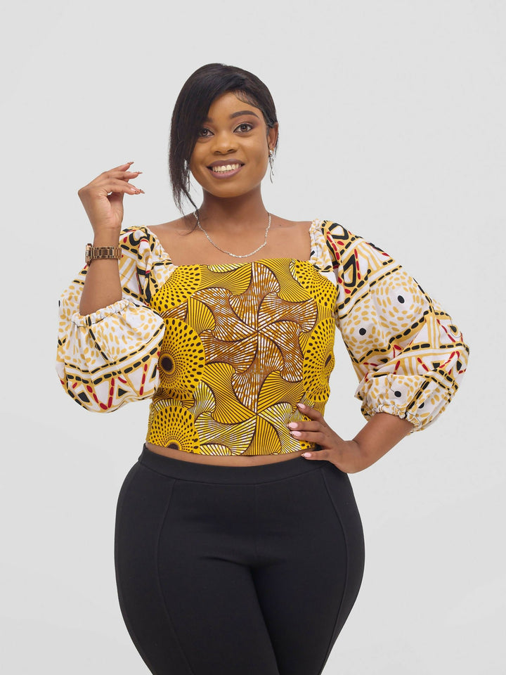 Gravio Fashions Blanca Crop Top - Yellow - Shopzetu
