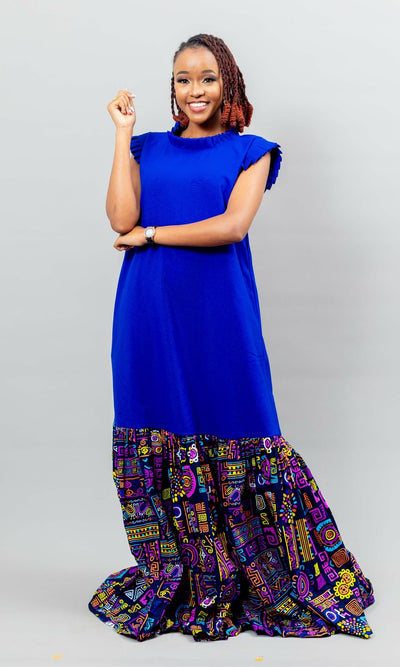 Afriwia Jacaranda Dress - Blue - Shopzetu