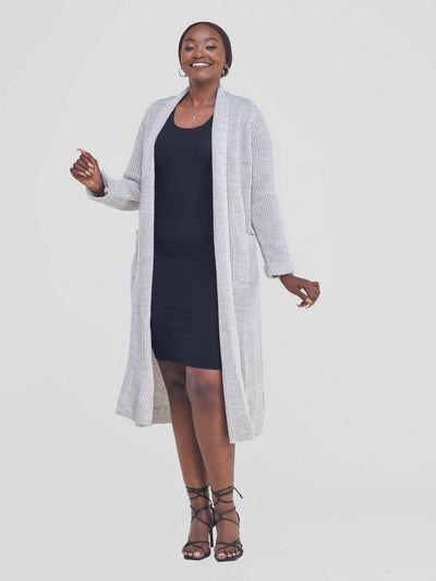 Anel’s Knitwear Midi Kimono - Off White - Shopzetu