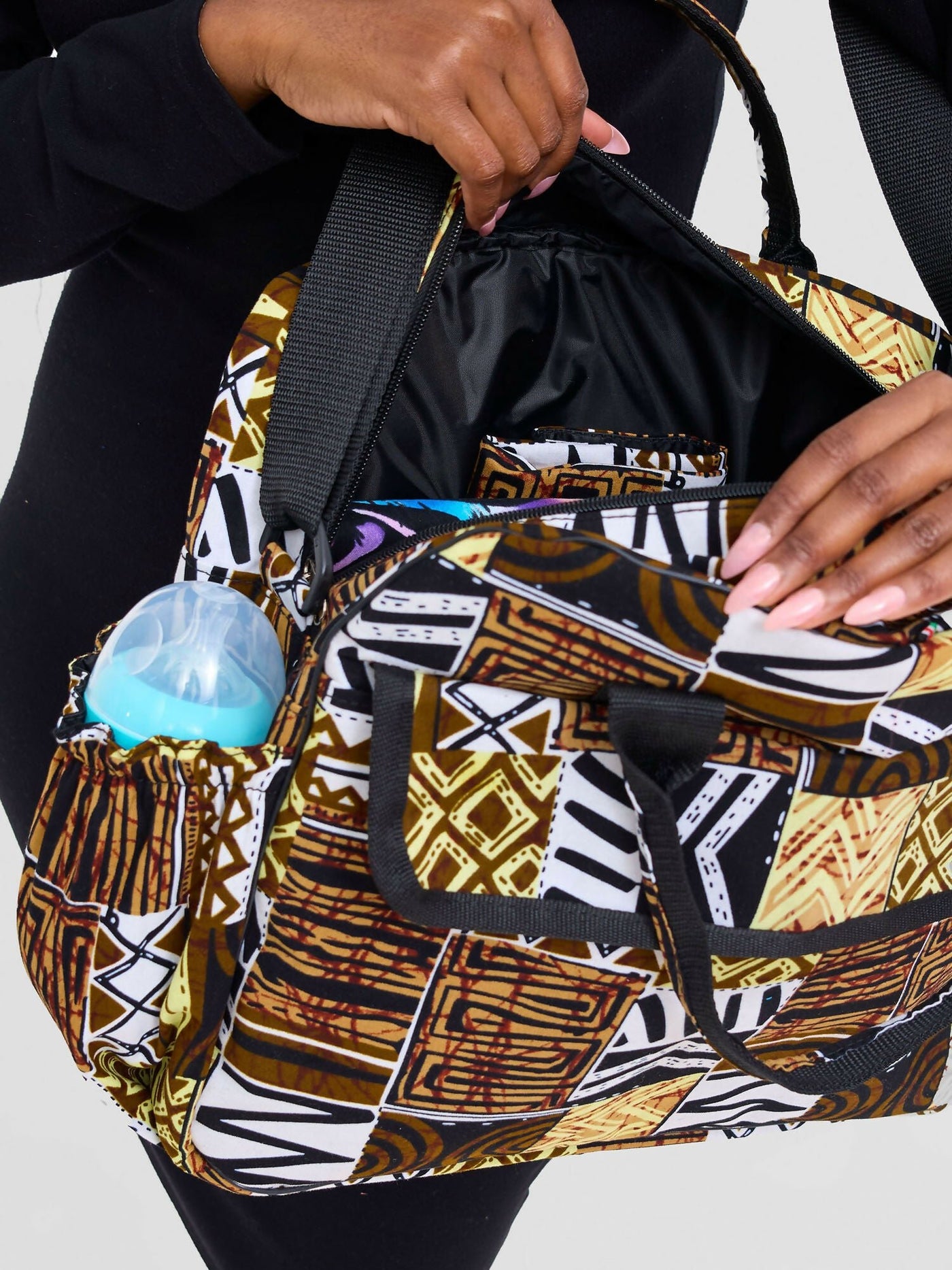Ankara Artifacts Tolu 2.0 Diaper Bag - Brown - Shopzetu