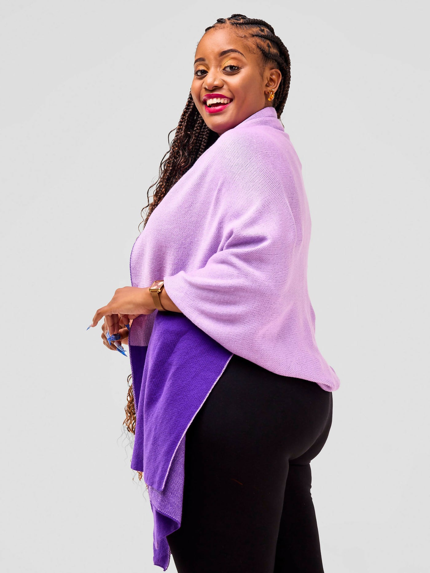 Stunner Poncho - Lilac Purple