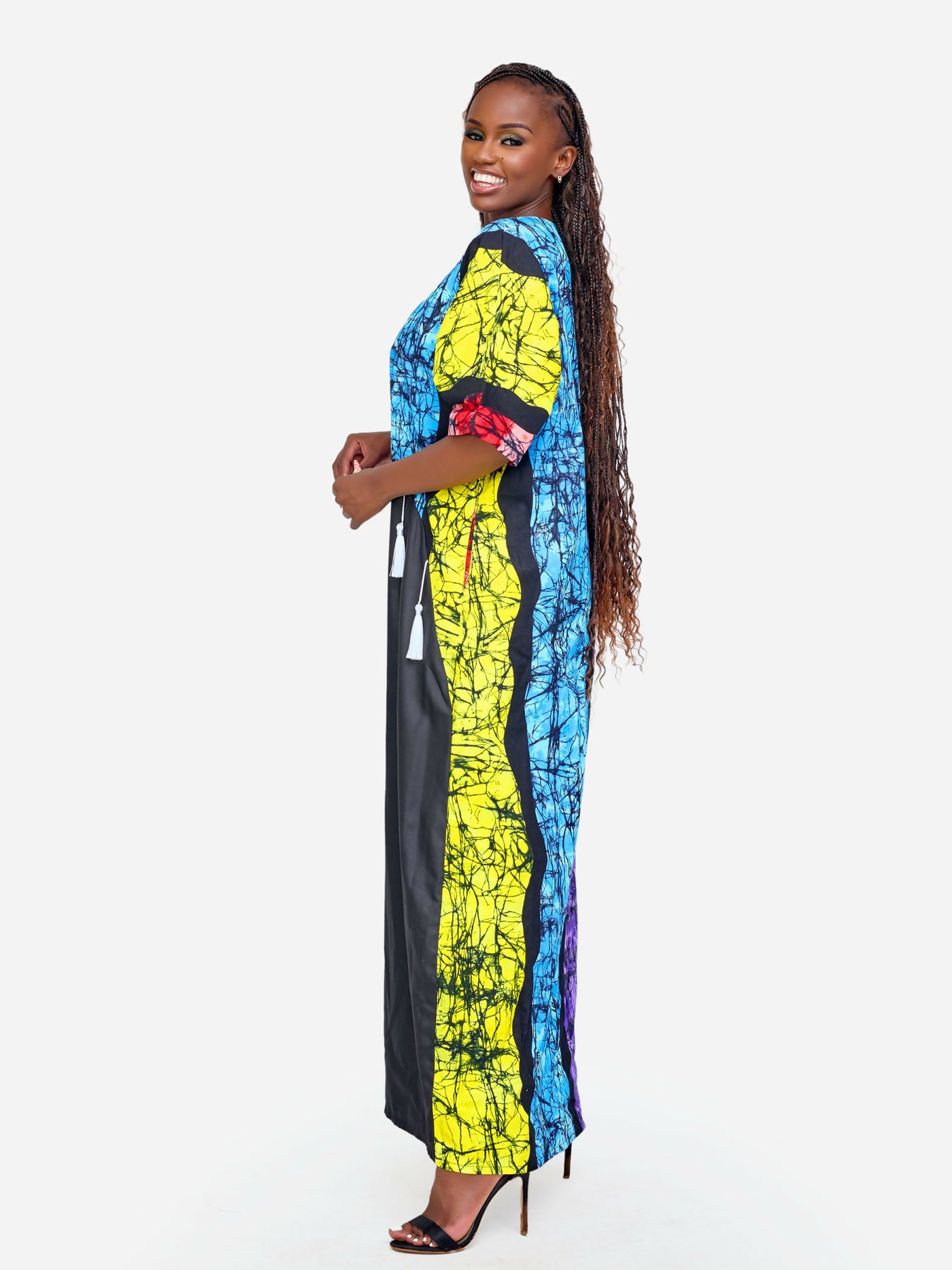 Tuli Alana Tassel Kaftan Dress - Multicoloured - Shopzetu
