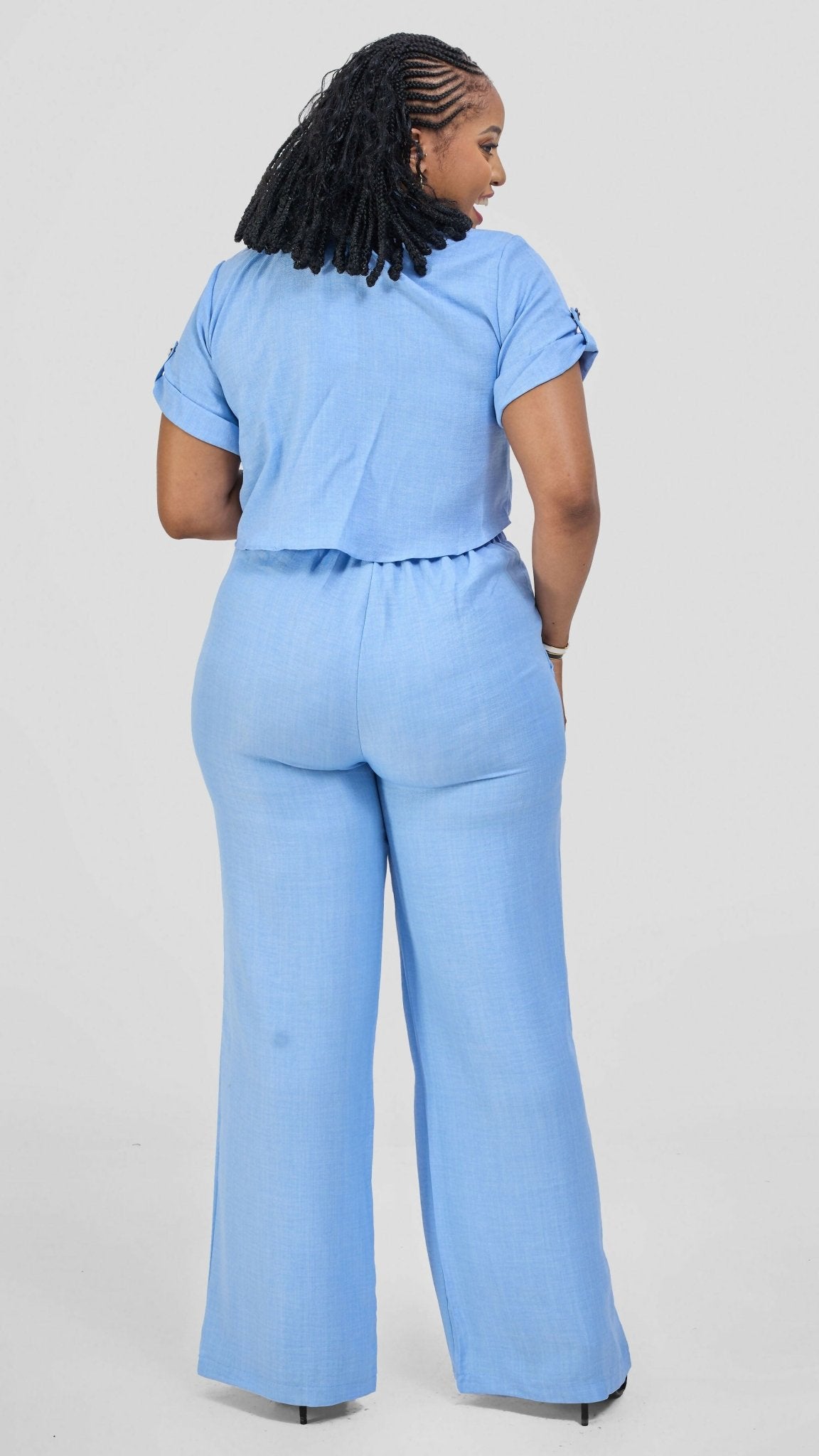 Prettygline Satin Set - Blue - Shopzetu