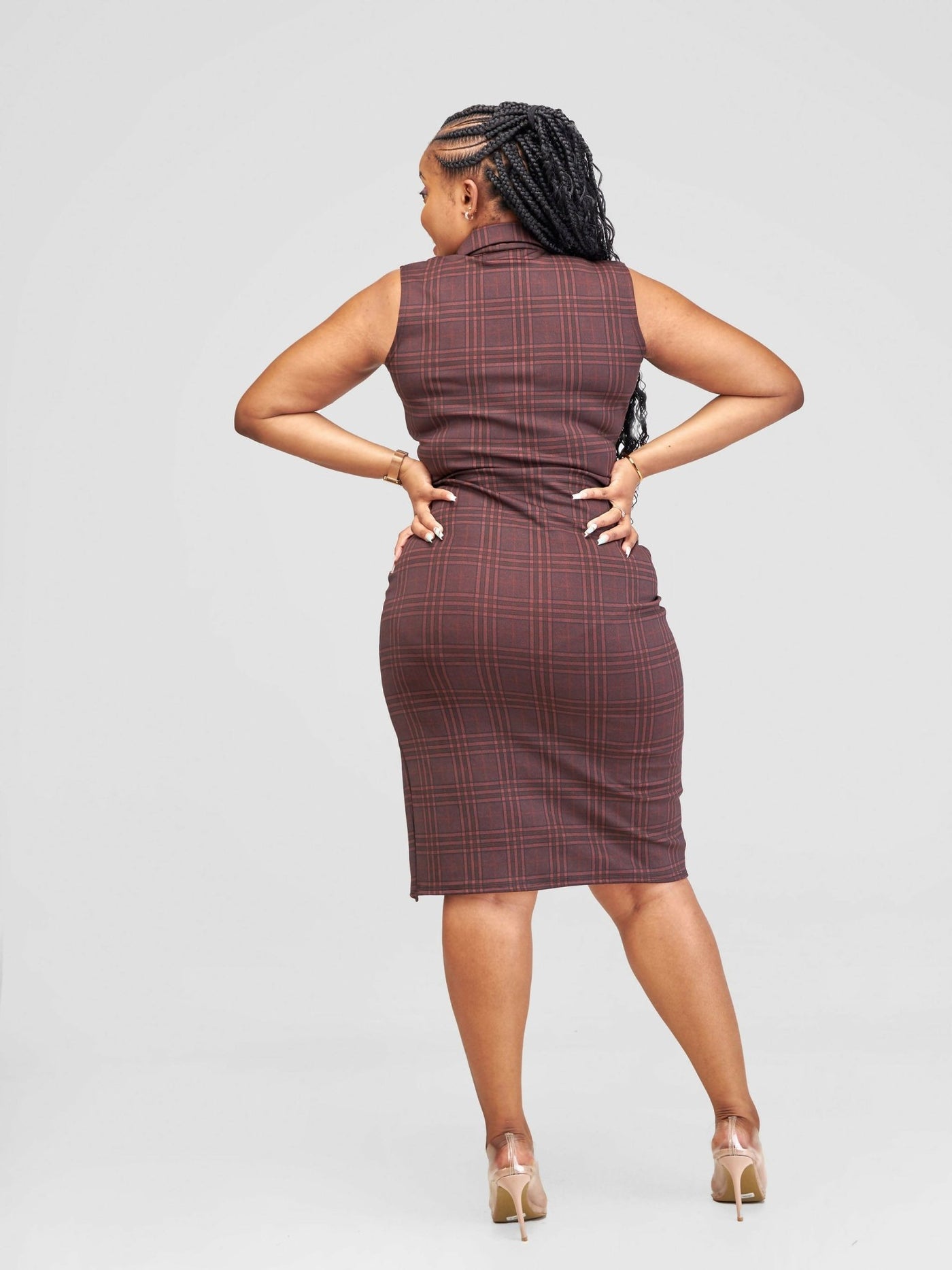 Lizola Janice Bodycon Dress - Brown - Shopzetu
