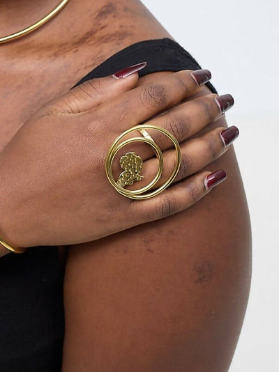 Purely Brass Kamili Ring - Brass - Shopzetu